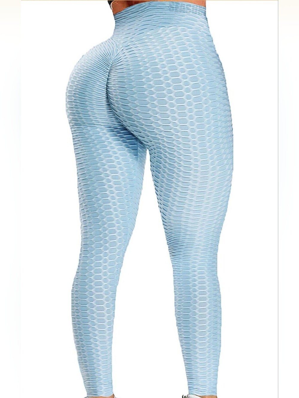 Tik Tok Booty Scrunch Light Blue Textured Leggings